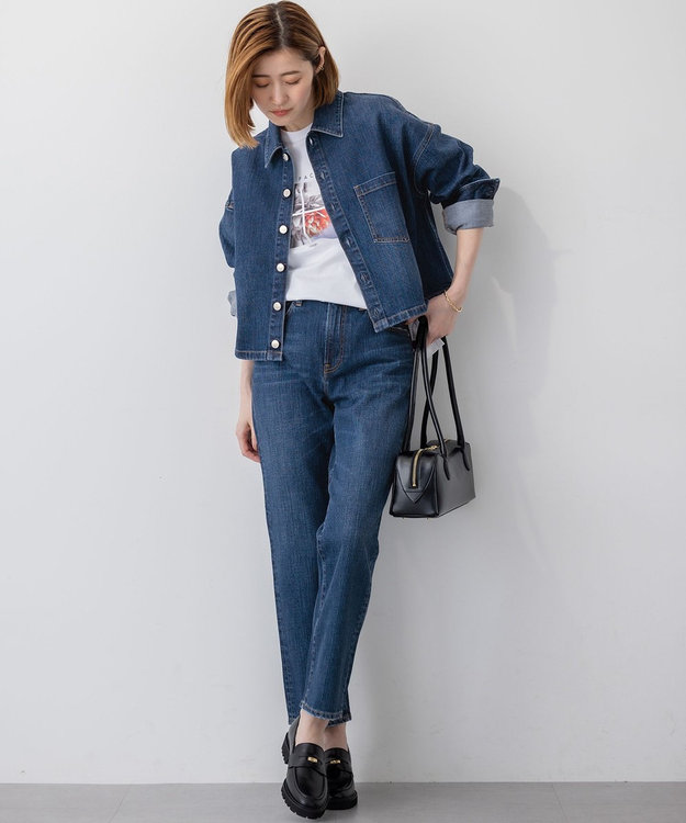 23区 【RED CARD TOKYO×23区】スリムストレート デニム パンツ ミッドブルー系