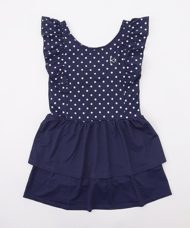 組曲 KIDS 【SS-Lサイズ】 フリルスカートスイムウェア(ワンピース) ネイビー