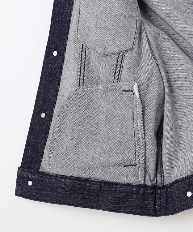 自由区 S 【洗える】ウスカルデニムベーシック ジャケット インディゴ