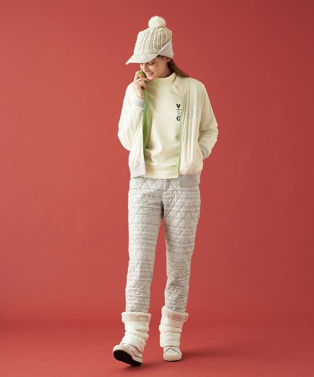 23区GOLF 【WOMEN】ノルディック柄 キルトパンツ ライトグレー系5