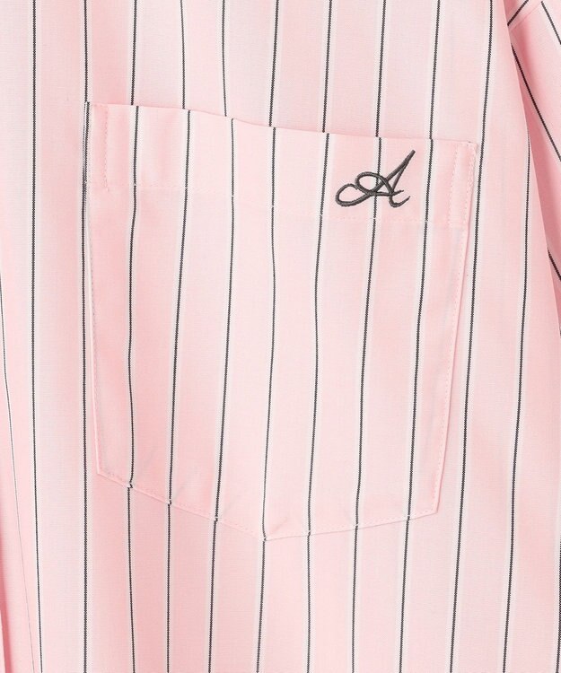 ANY ANYオーバーサイズシャツ ピンクストライプ