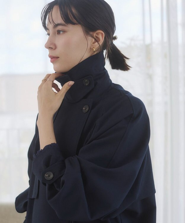 WEGO 【ANGIE VINTAGE】ショート トレンチコート ネイビー