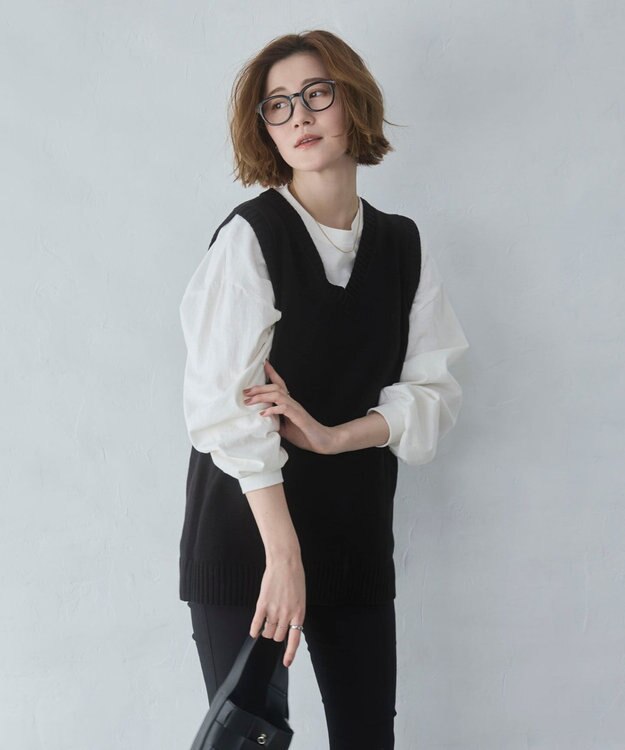 WEGO 【2026春夏】ベーシックニットベスト ブラック