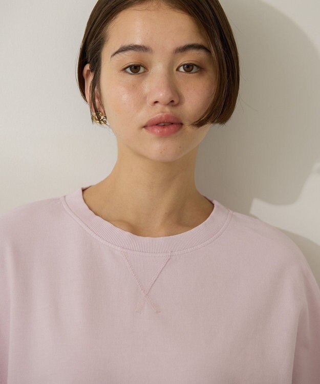 AMERICAN HOLIC ピグメント加工ミニ裏毛半袖プルオーバー Charcoal Gray