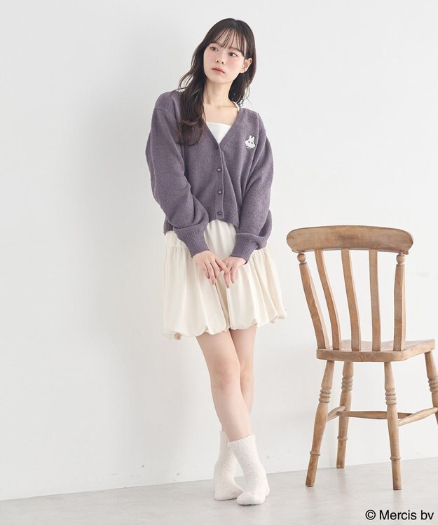 earth music&ecology 【予約】miffy/earth タグ付モコモコソックス アイボリー