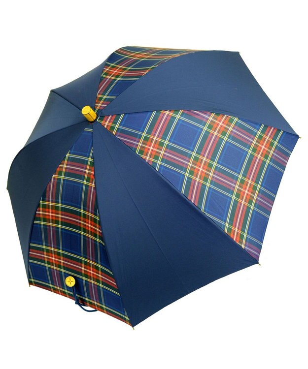 +RING レディース向け プラスリング 晴雨兼用（長ショート） NVY-CHK T1246 紺