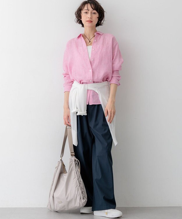 23区 【先行予約】LIBECOリネン ベーシック シャツ ピンク系