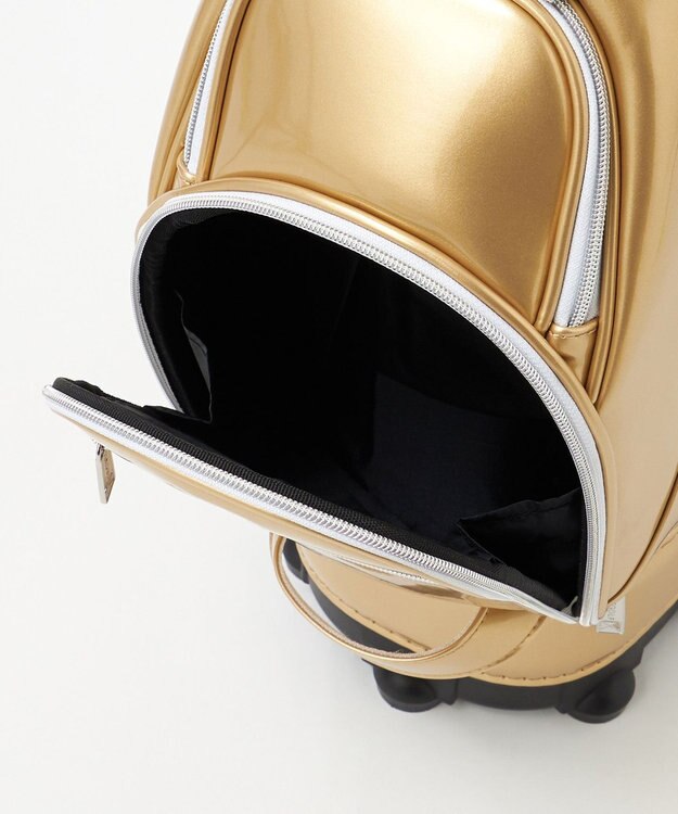 23区GOLF 【UNISEX】エレガントエナメルキャディバッグ　キャスター付きで移動もラクチン ゴールド系