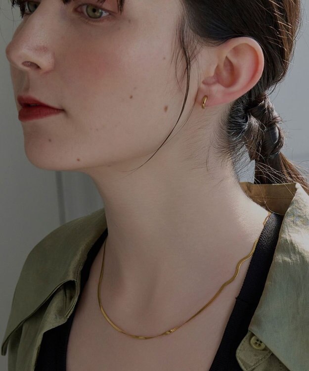 Phoebe 【限定セット】クラシカルパール×チェーン2連ネックレス×ワンタッチメタルフープミニピアス ゴールド