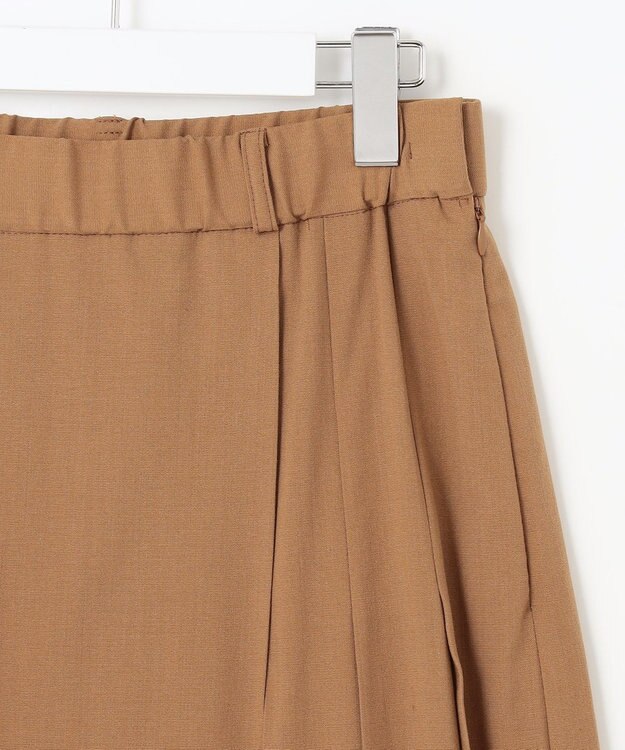 自由区 【洗える】トロストレッチ スカート ブラウン系