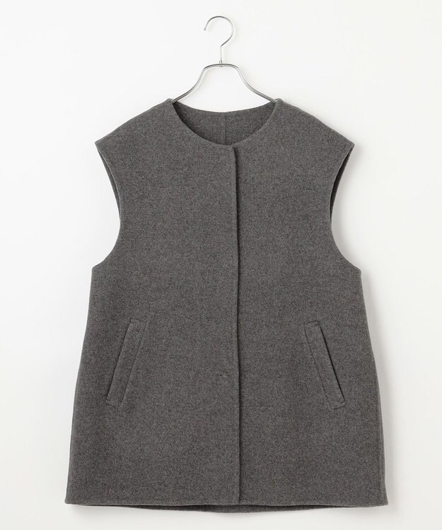 #Newans バックペプラムダブルフェイスジレ グレー