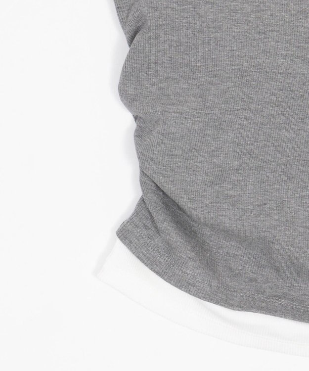 WEGO 【カップ付き】レイヤードデザインカップインタンク 杢グレー