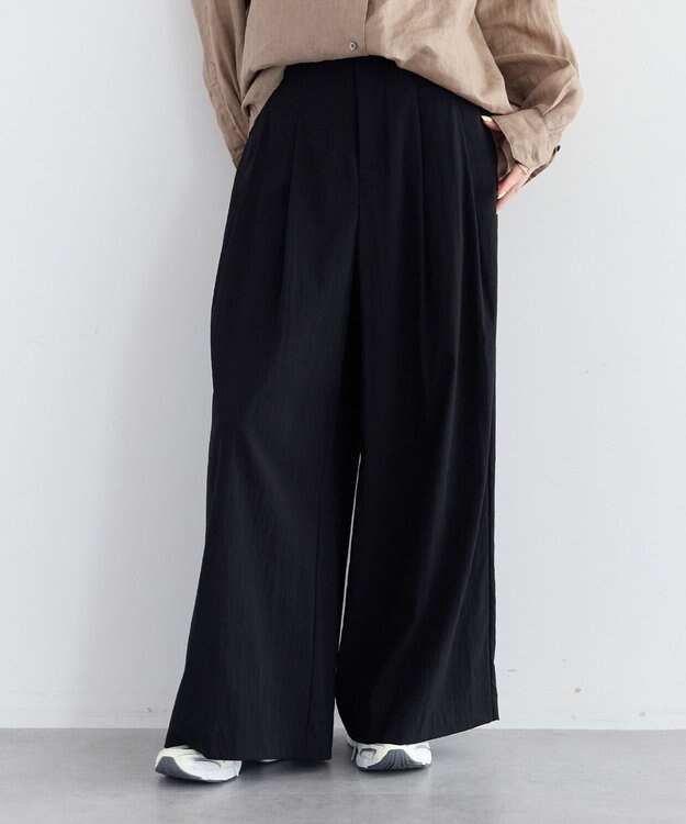 YECCA VECCA ドライタッチストレッチワイドパンツ Black