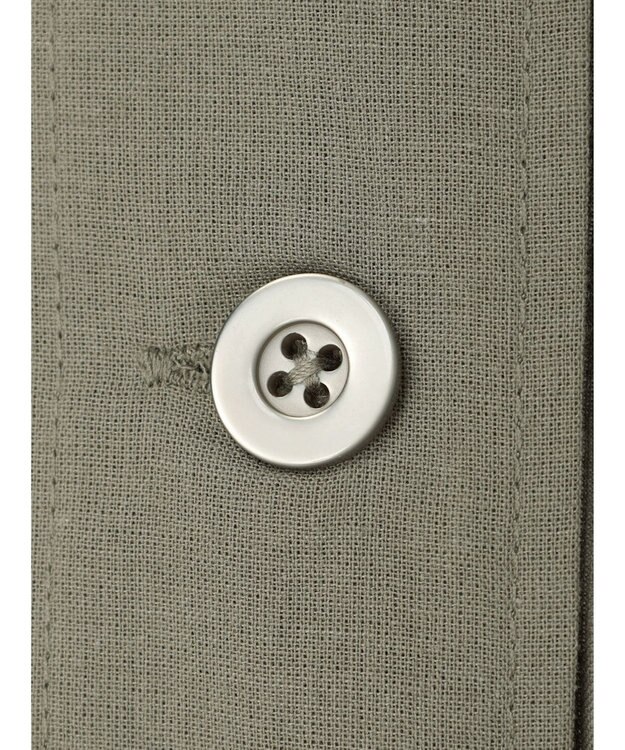 Green Parks 綿麻混ノーカラーブルゾン Light Khaki