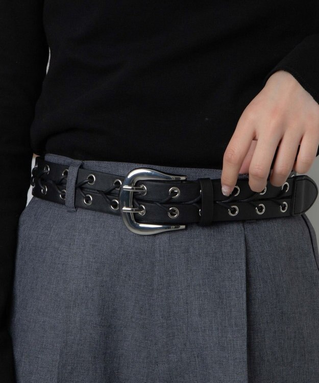 WEGO Lレースアップハトメベルト ブラック