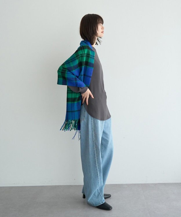 YECCA VECCA リブMIXジョーゼットブラウス Off White