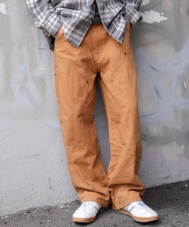 WEGO ワーカーズダブルニーパンツ ブラウン