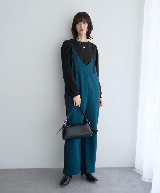 YECCA VECCA リブMIXジョーゼットブラウス Off White