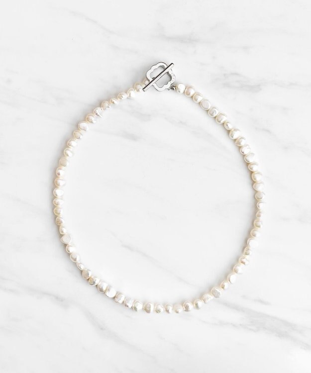 TOCCA OPEN CLOVER PEARL NECKLACE 淡水バロックパール 2WAY ネックレス シルバー系
