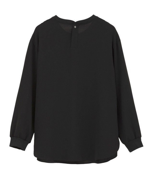 YECCA VECCA リブMIXジョーゼットブラウス Off White