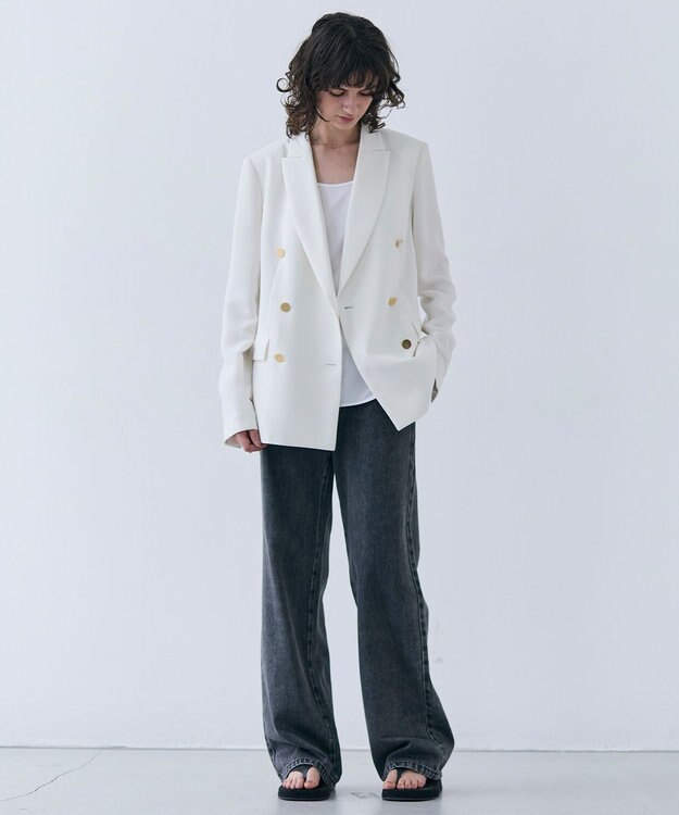 BEIGE， 【洗える・SPRiNG 3月号掲載】FICUS / デニムワイドストレートパンツ Light Indigo