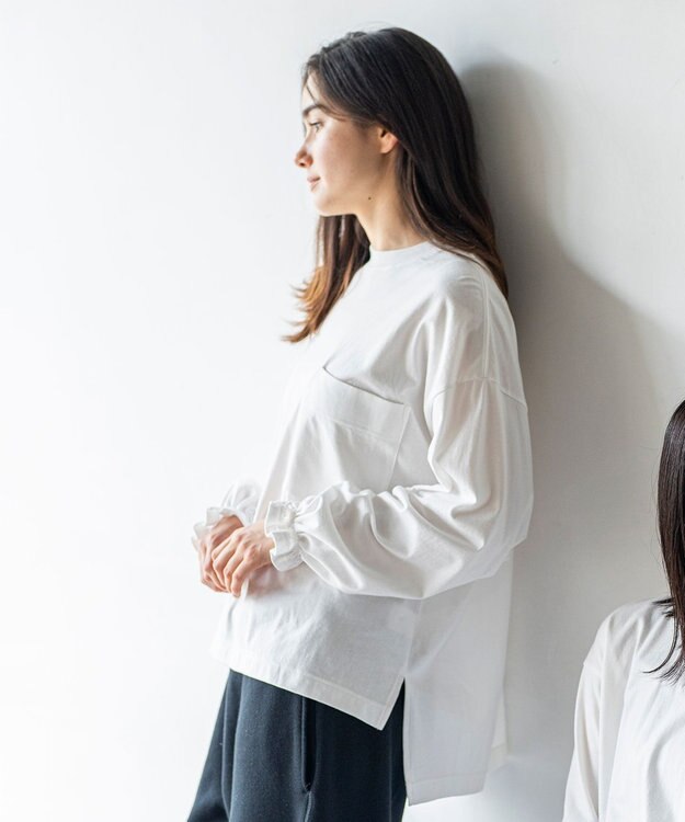 HAAG スマイルコットン LONG SLEEVE SHIRTS カットソー ホワイト