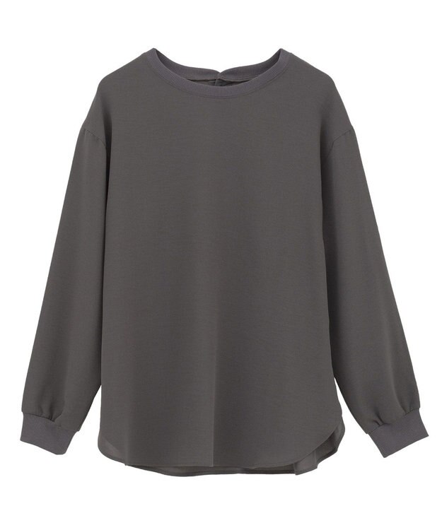 YECCA VECCA リブMIXジョーゼットブラウス Off White