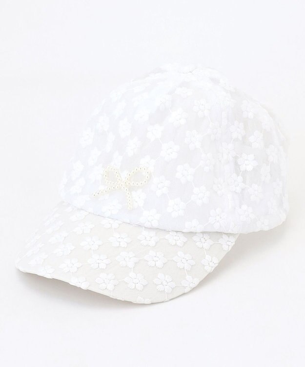 ANY KIDS ガーリーアソートキャップ ホワイトレース×パールリボン