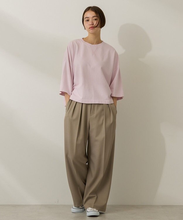 AMERICAN HOLIC ピグメント加工ミニ裏毛半袖プルオーバー Charcoal Gray