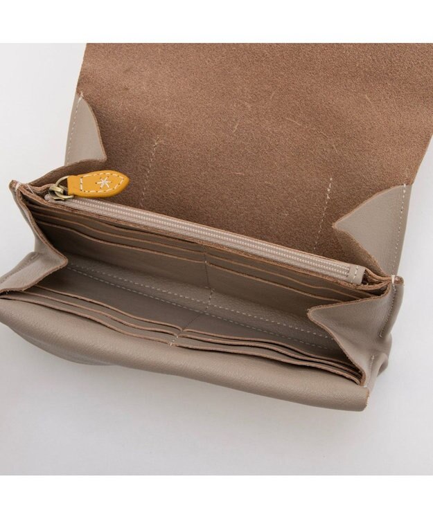 UNBILLION アトランタ ATLANTA / 牛革かぶせ長財布 グレージュ