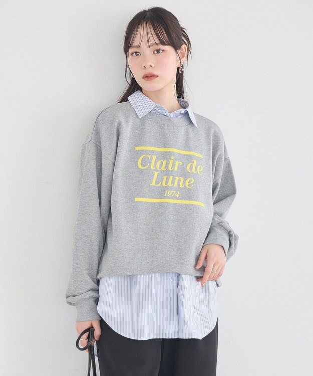 earth music&ecology スタンダードシャツ Stripe Blue