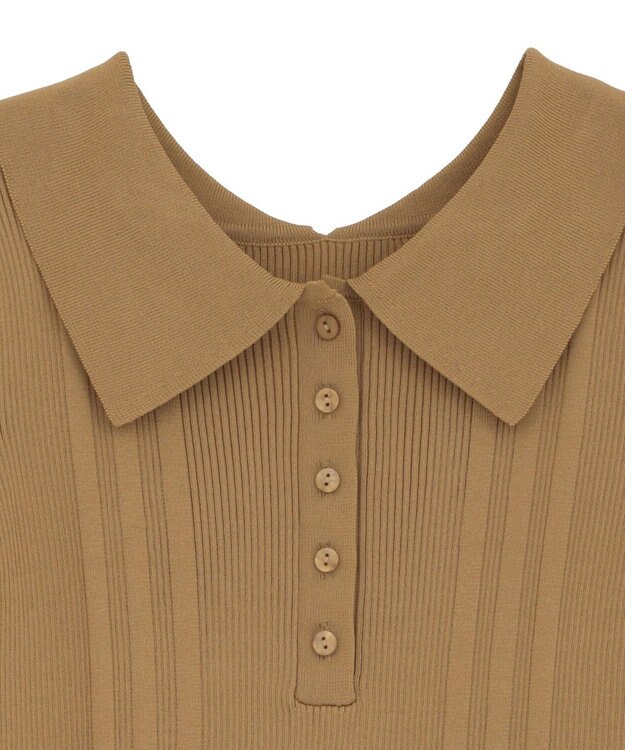 CRAFT STANDARD BOUTIQUE 半袖２ｗａｙリブポロニット Beige