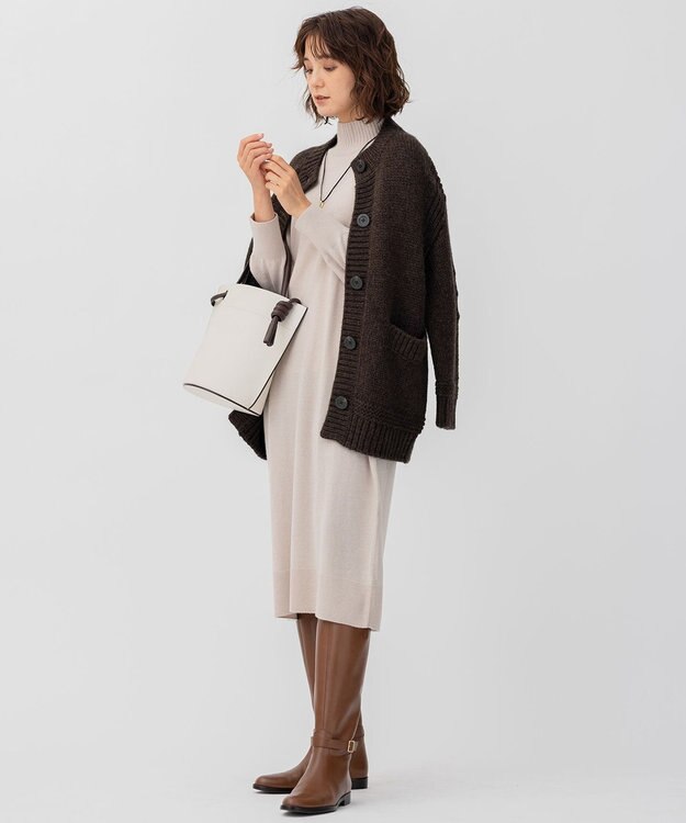 23区 L チャンキー ニットアウター ダークブラウン系