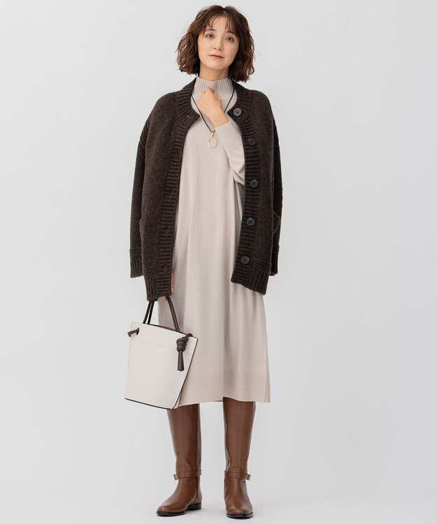 23区 L チャンキー ニットアウター ダークブラウン系