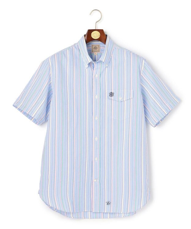 J.PRESS MEN 【Aero Weave】クールマックスサッカー ストライプ シャツ / B.D. サックスブルー系7