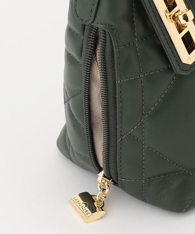 LA BAGAGERIE シープキルティング　2WAYショルダー ダークグリーン