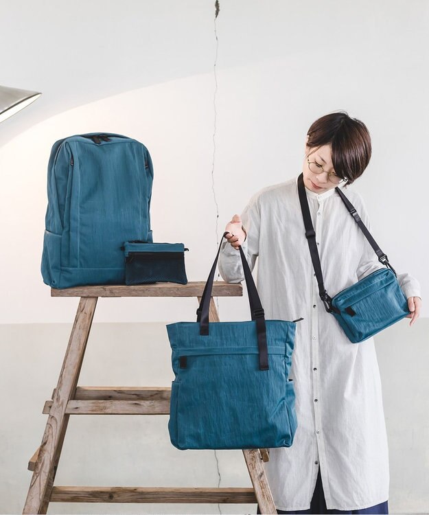 YUSHI RiVER - SHOULDER POUCH ショルダーポーチ  シワ加工 ブルーグリーン