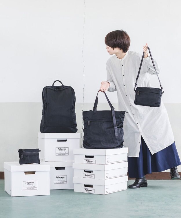 YUSHI RiVER - SHOULDER POUCH ショルダーポーチ  シワ加工 ブラック