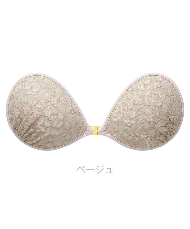 BRADELIS New York 【NuBra / ナチュラルタイプ】ヌーブラ・エアーライト クラシカルブーケ   蒸れにくい バックレス コレクション デザインヌーブラ 正規品 ベージュ