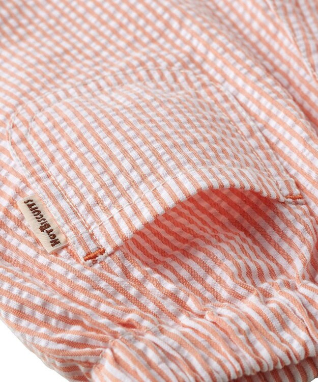 MIKI HOUSE HOT BISCUITS 【80-120cm】サッカー素材 5分丈パンツ オレンジ