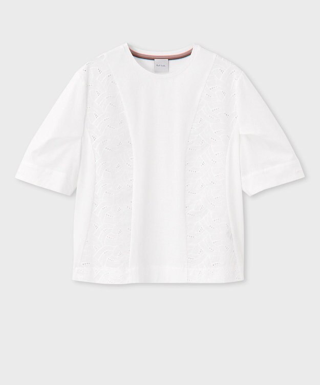 Paul Smith レース コンビ 半袖カットソー ホワイト
