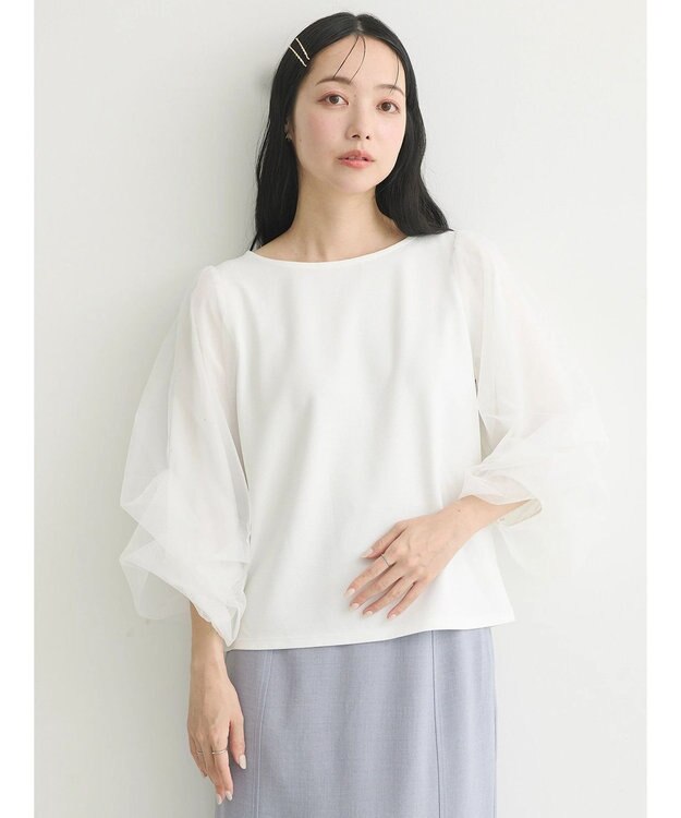 earth music&ecology キラキラストーンプルオーバー Ivory