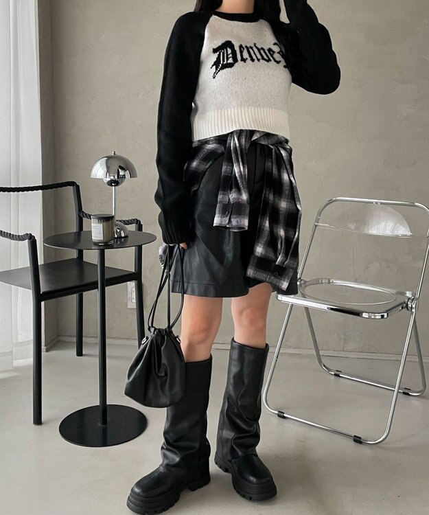 WEGO フラッフィーグラフィックちびニット 柄1