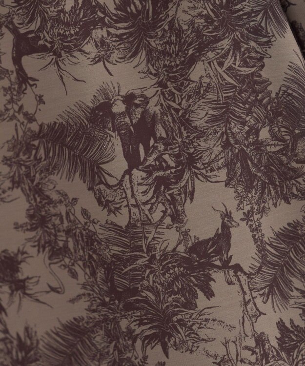 YECCA VECCA サファリ柄フレアシャツワンピース Beige