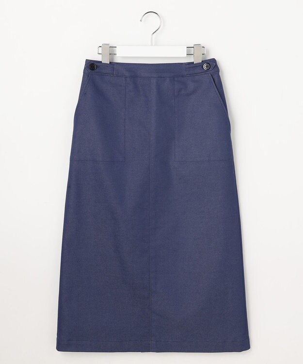 J.PRESS LADIES L 【WEB限定カラーあり】TCシャンブレーサテンST ナロー スカート 【WEB限定】ブルーシャンブレー系