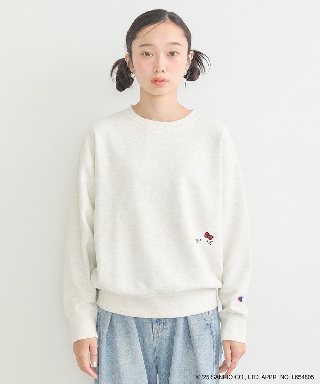 earth music&ecology チャンピオン　ハローキティ×ｅｍａｅ裏毛プルオーハ Oatmeal