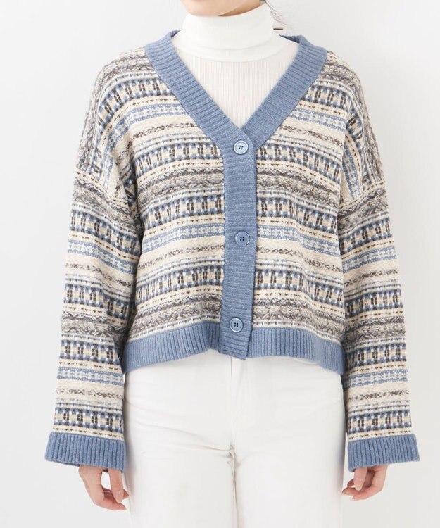 OP／FILA 【OP】ジャガードニットカーディガン ベージュ