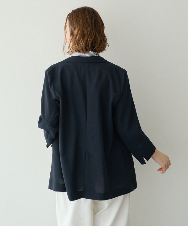 YECCA VECCA リネンライクジャケット Navy