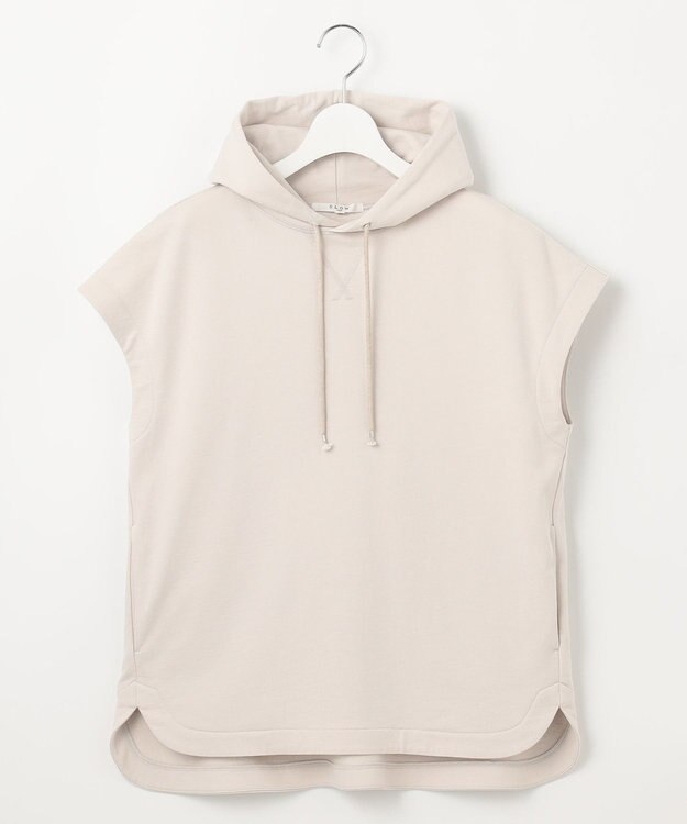 23区 【SLOW/一部店舗限定】コンパクトインレー フレンチスリーブ フーディー オイスター