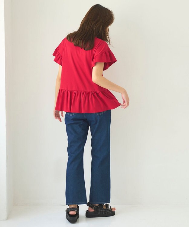 Feroux ランダムパールデニム パンツ ネイビー系